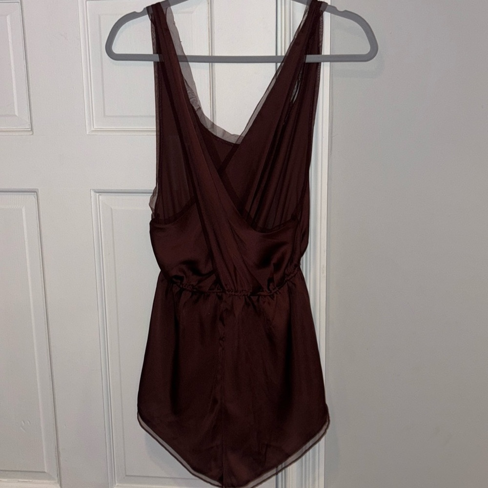 Free People Intimately Fall Into You Silky Romper Size XS Brown - Picture 4 of 13